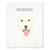 Gepersonaliseerde witte labrador kunst foto afdruk (Voorkant)
