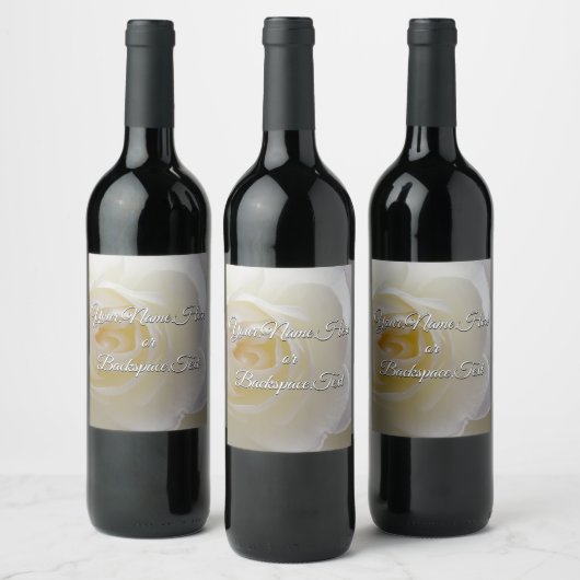 Gepersonaliseerde witte rozen flesetiketten wijn etiket (Flessen)