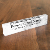 Gepersonaliseerde witte steen marmeren bureau naam naambordje (Zijkant)