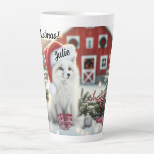 Gepersonaliseerde Witte Vos met schuur Latte Mok