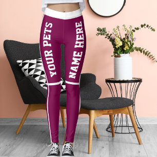 Gepersonaliseerde witte wijnstrepen Huisdier namen Leggings