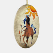 Gepersonaliseerde woestijn-Pony met kerstmis met S Keramisch Ornament (Rechts)