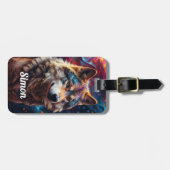 Gepersonaliseerde Wolf Galaxy Bagagelabel (Voorkant horizontaal)