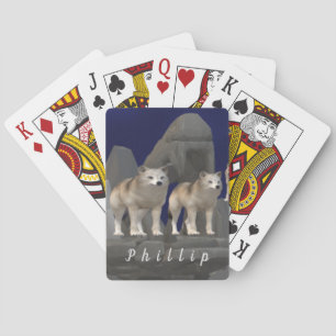Gepersonaliseerde Wolf Thgerespecteerde Pokerkaarten