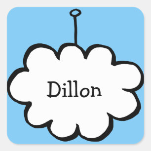 Gepersonaliseerde Wolk op een Koord Vierkante Sticker