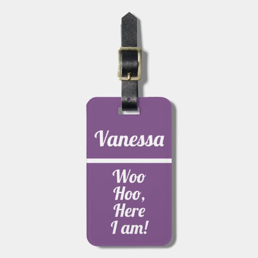 Gepersonaliseerde Woo Hoo | Funny Bagagelabel (Voorkant verticaal)