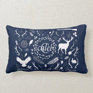 Gepersonaliseerde Woodland Baby Boy Nursery Birth Kussen