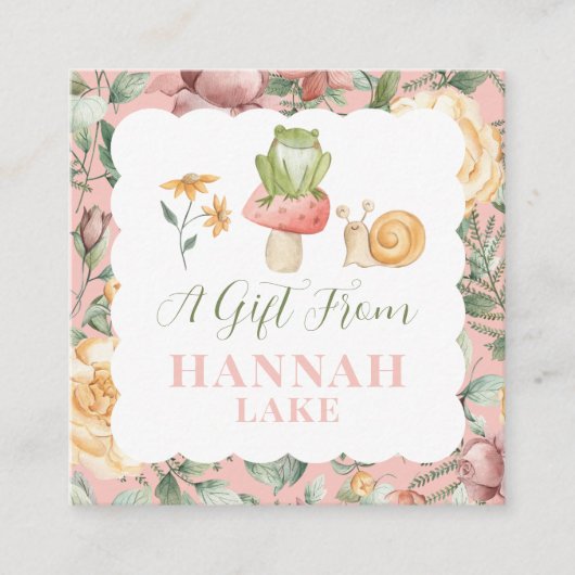 Gepersonaliseerde Woodland Fairy Bloemen Meisjes G Informatiekaartje (Voorkant)