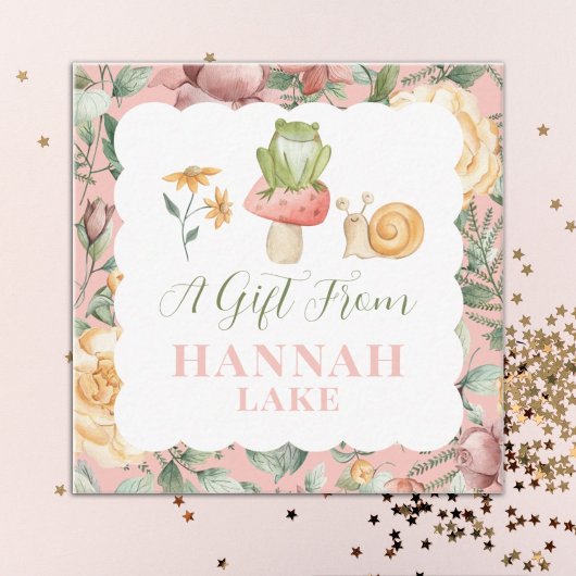 Gepersonaliseerde Woodland Fairy Bloemen Meisjes G Informatiekaartje