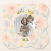 Gepersonaliseerde 'World's Best Mom' Paper Onderze Kartonnen Onderzetters (Voorkant)