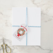 Gepersonaliseerde Wreath Merry Kerstmis Cadeaulabel (Met Touw)