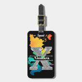 Gepersonaliseerde X Initiaal Silver Monogram Jouw  Bagagelabel (Voorkant verticaal)