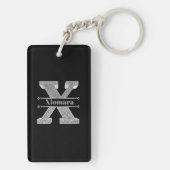 Gepersonaliseerde X Initiaal Silver Monogram Jouw  Sleutelhanger (achterkant)