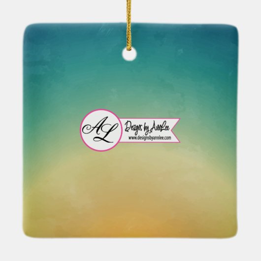 Gepersonaliseerde XMAS Ornament Beach Sunset Palm (Achterkant)