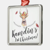 Gepersonaliseerde XMAS Ornament boho hert Buck hoo (Links)