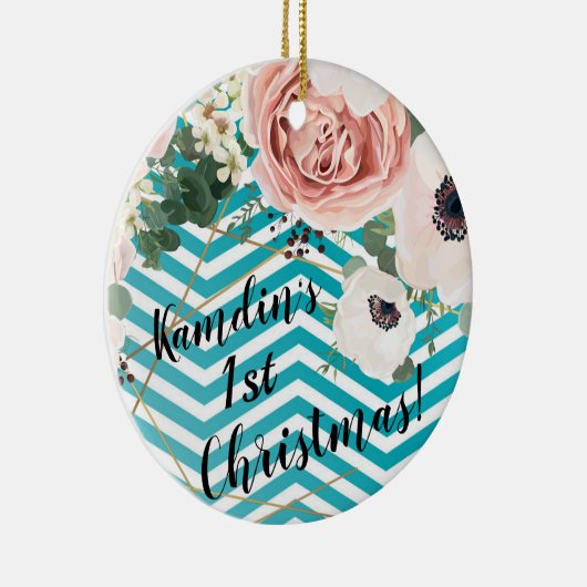 Gepersonaliseerde XMAS Ornament geometrisch Roos C (Rechts)