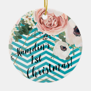 Gepersonaliseerde XMAS Ornament geometrisch Roos C
