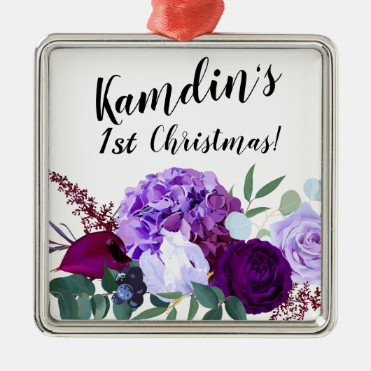 Gepersonaliseerde XMAS Ornament Lavendel Hibiscus (Voorkant)