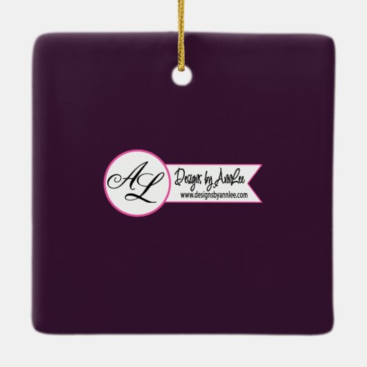 Gepersonaliseerde XMAS Ornament Plum Paarse Rozen (Achterkant)