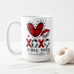 Gepersonaliseerde xoxo alleen vibes Valentijnsdag  Koffiemok