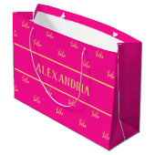 Gepersonaliseerde XOXO Hot Pink Valentijn's Day Groot Cadeauzakje (Achterkant Gekanteld)