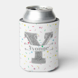 Gepersonaliseerde Y Initiaal Silver Monogram Jouw  Blikjeskoeler