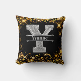 Gepersonaliseerde Y Initiaal Silver Monogram Jouw  Kussen