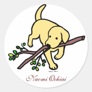 Gepersonaliseerde Yellow Labrador Cartoon Stickers