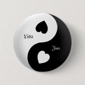 Gepersonaliseerde Yin Yang Love Button (Voorkant)