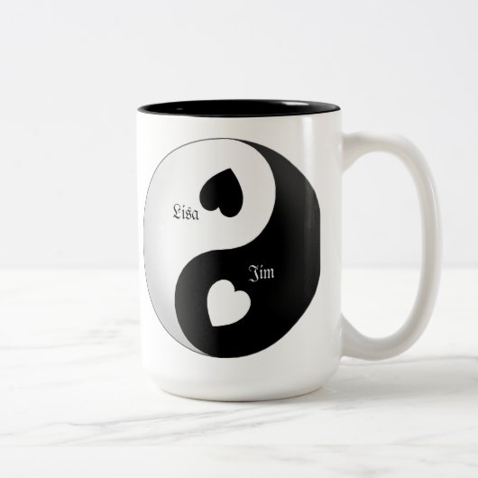 Gepersonaliseerde Yin Yang Love Mok (Rechts)
