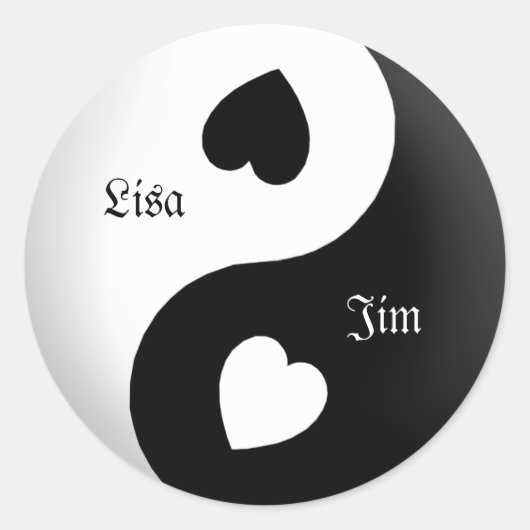 Gepersonaliseerde Yin Yang Love Stickers (Voorkant)