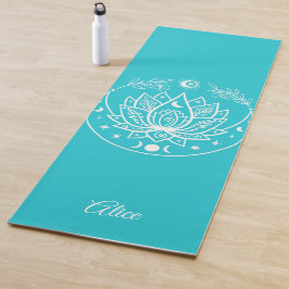 Gepersonaliseerde Yoga Mat Meditatie Gift Turquois