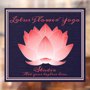 Gepersonaliseerde Yogastudio Roze Lotusbloem Raamsticker