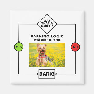 Gepersonaliseerde Yorkie hond blaffen logica Foton Magneet