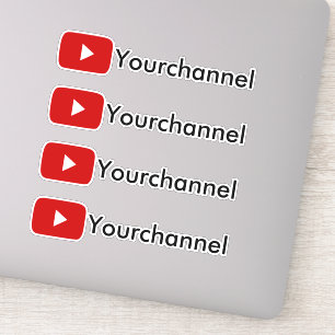 Gepersonaliseerde YouTube-kanaalnaam Custom Vinyl Sticker