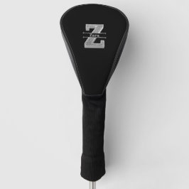 Gepersonaliseerde Z Initiaal Silver Monogram Jouw  Golfheadcover