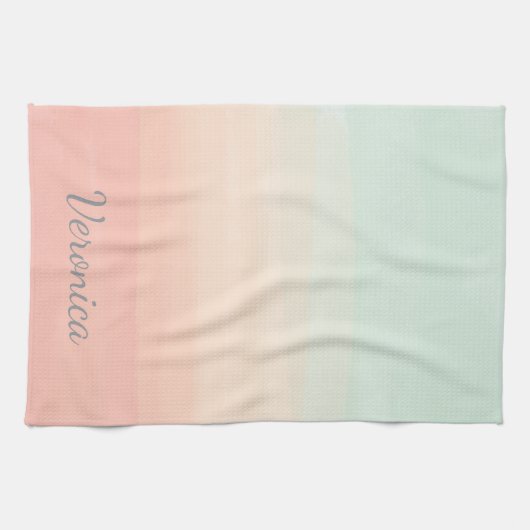 Gepersonaliseerde zachte gradiëntnaam in Pastel Om Theedoek (Horizontaal)