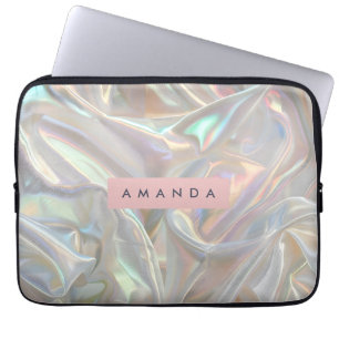 Gepersonaliseerde Zachte Iriserende Parelglans Laptop Sleeve