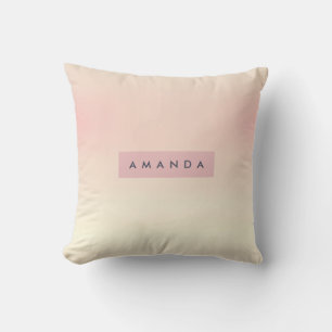 Gepersonaliseerde zachte pastel blush gradient kussen