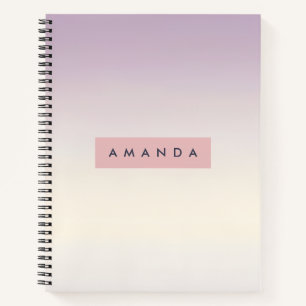 Gepersonaliseerde Zachte Pastel Lavendel Gradiënt Notitieboek