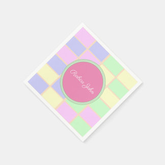 Gepersonaliseerde zachte pastelraster cocktail servet