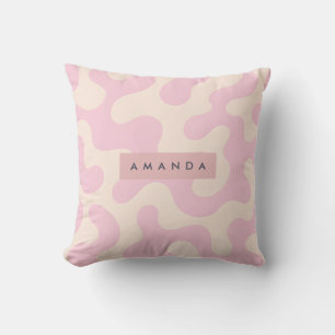 Gepersonaliseerde zachte roze en beige abstracte c kussen