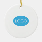 Gepersonaliseerde zakelijke Logo kerst Keramisch Ornament (Voorkant)