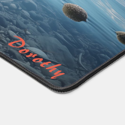 Gepersonaliseerde zandstrand met bomen Desk Mat (Hoek)