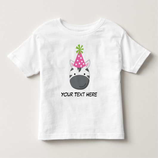 Gepersonaliseerde Zebra Birthday T Shirt voor meis (Voorkant)