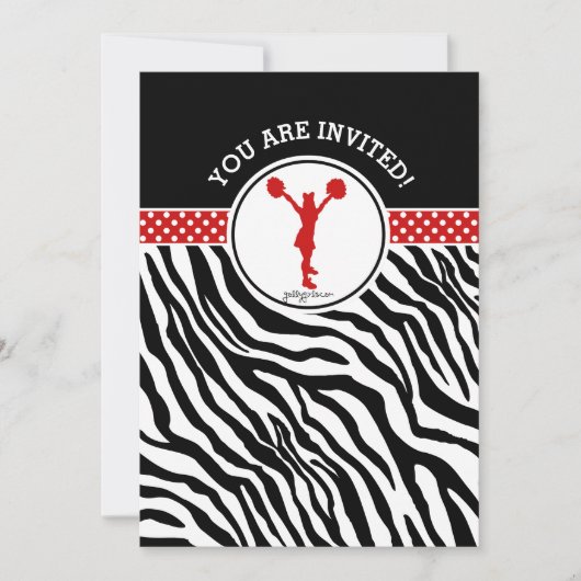 Gepersonaliseerde Zebra Print Cheer of Pom in het  Kaart (Voorkant)