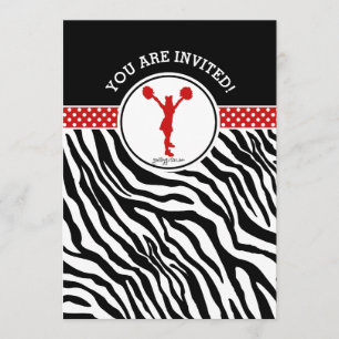 Gepersonaliseerde Zebra Print Cheer of Pom in het Kaart
