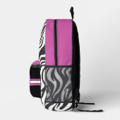 Gepersonaliseerde Zebra Print & Hot Pink Bedrukte Rugzak (Rechts)