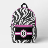 Gepersonaliseerde Zebra Print & Hot Pink Bedrukte Rugzak (Voorkant)