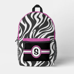Gepersonaliseerde Zebra Print & Hot Pink Bedrukte Rugzak